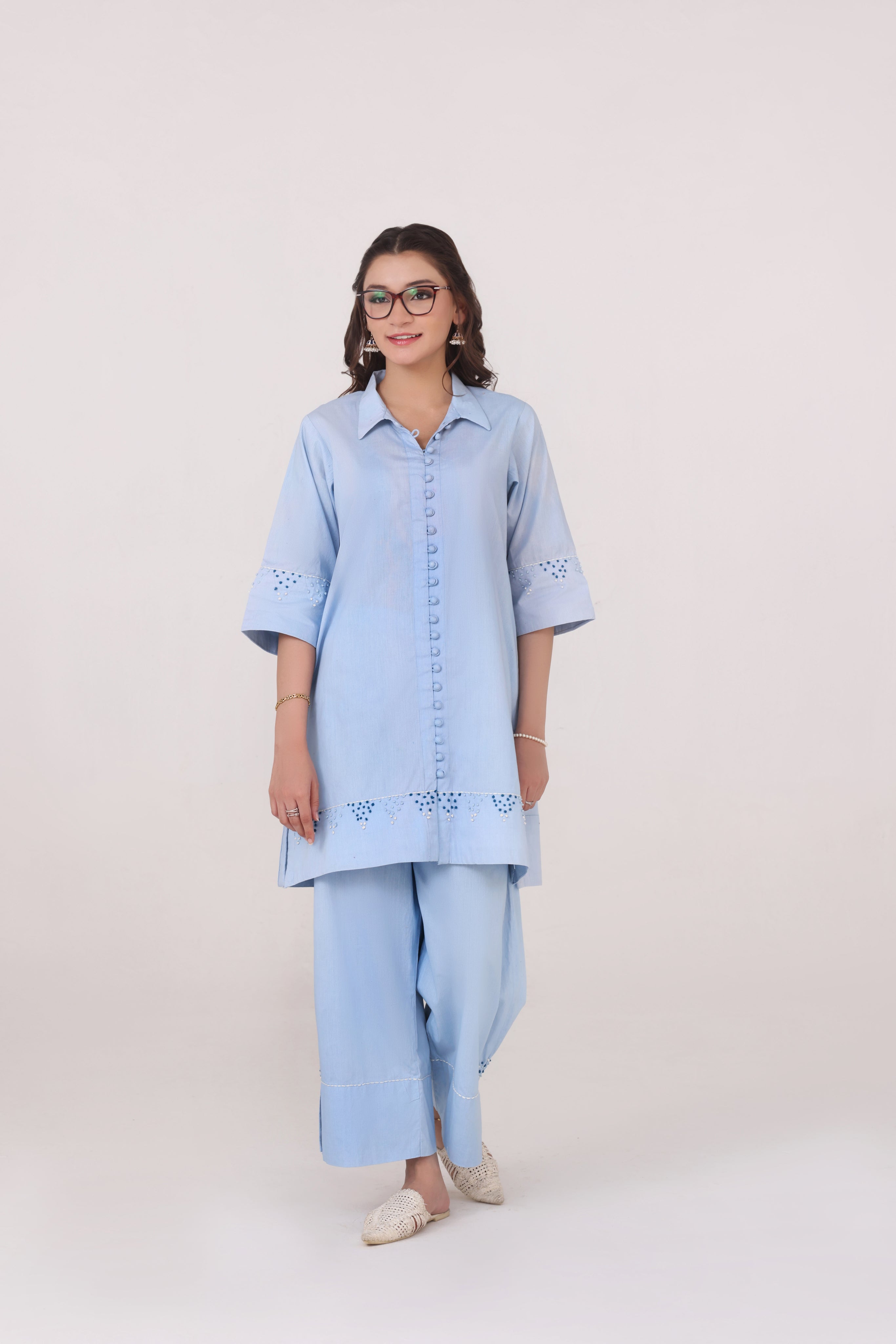 Neria - 2 pc Embroidered Suit