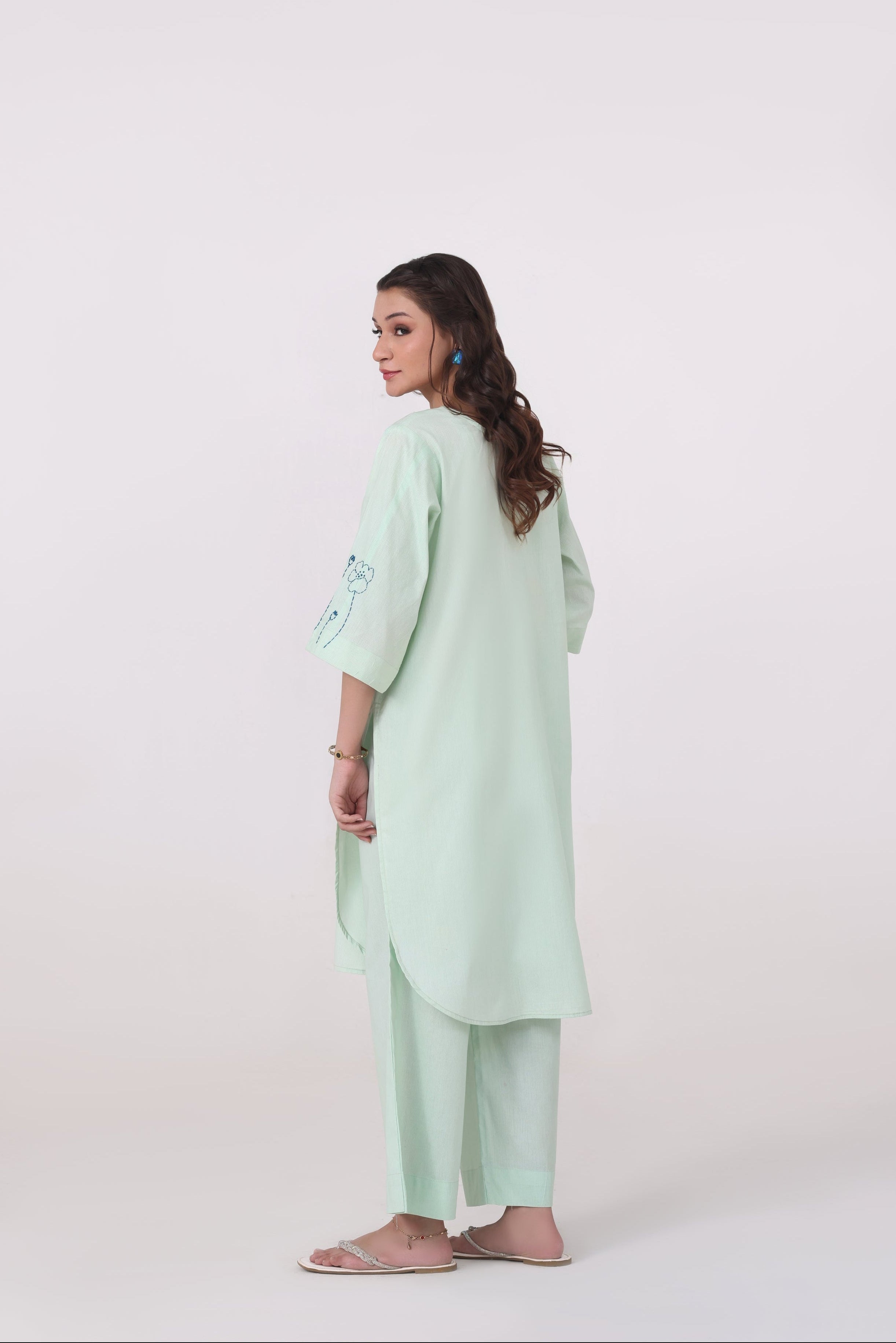 Minte - 2 Pc Embroidered Suit