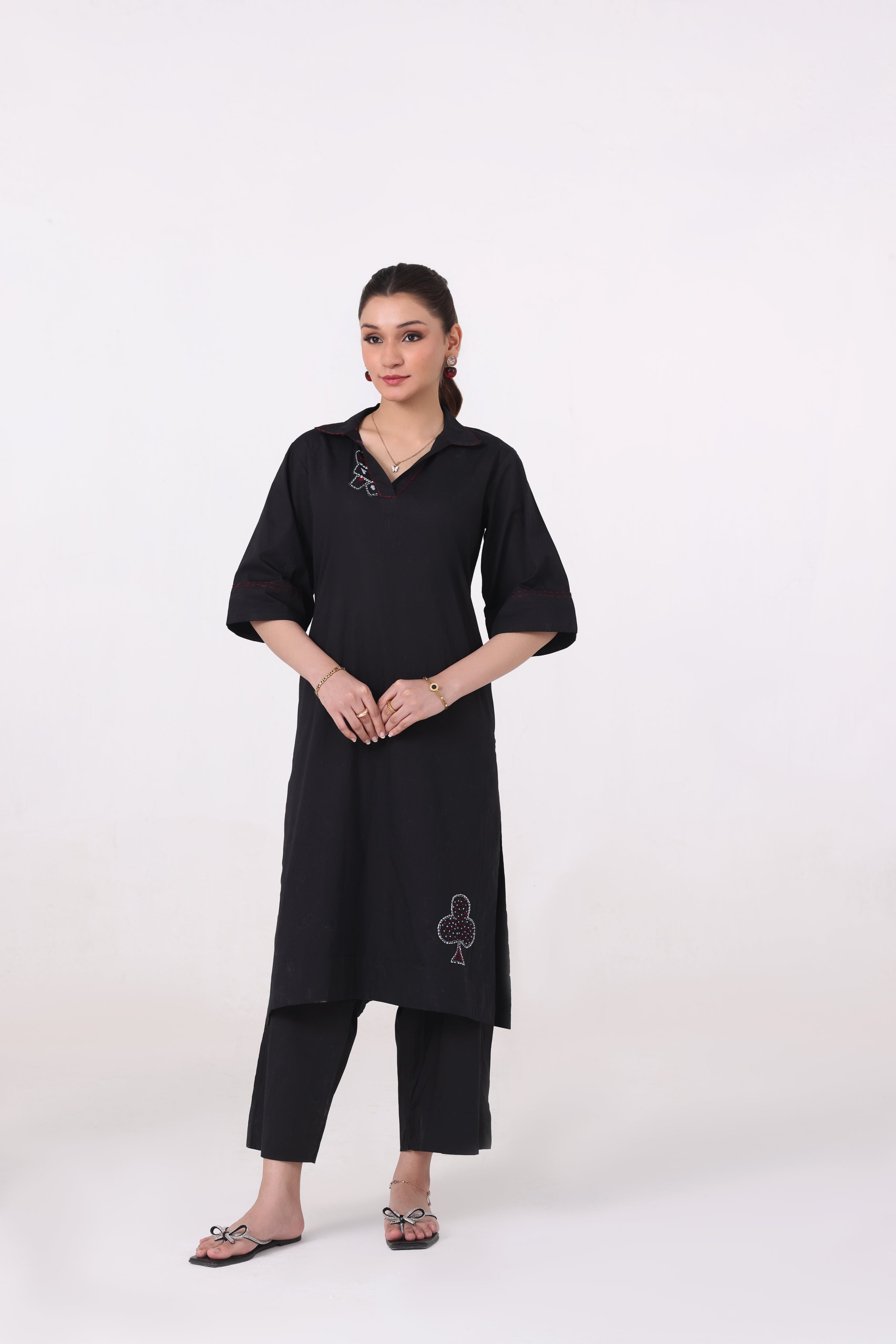 Noir - 2 Pc Embroidered Suit