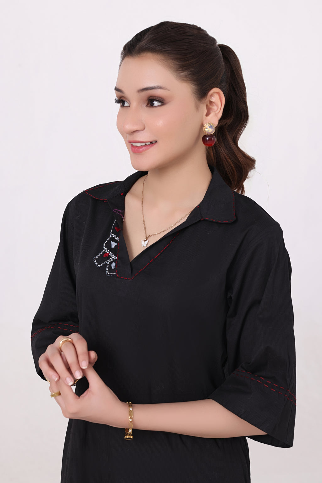 Noir - 2 Pc Embroidered Suit